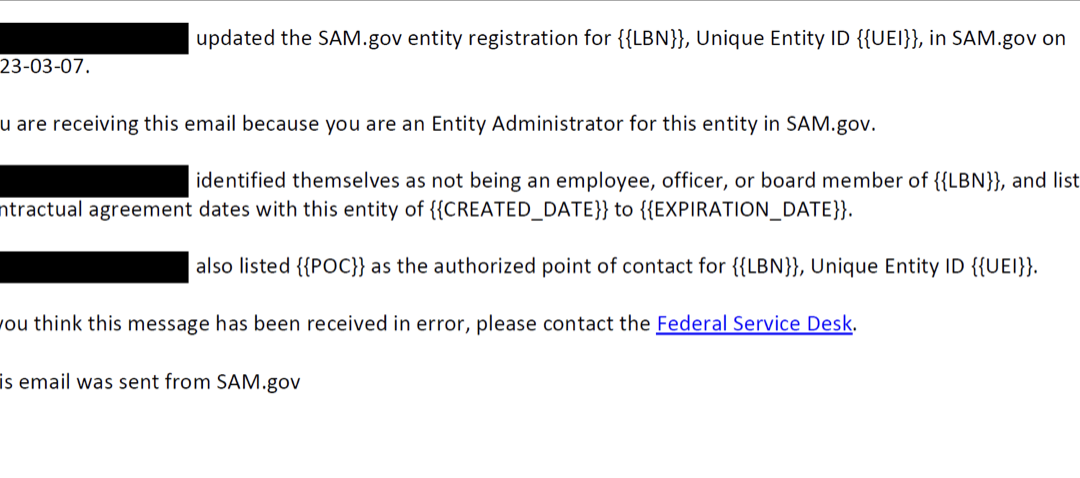 Recent SAM.gov Notifications
